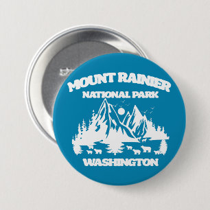 Badge Rond 7,6 Cm Le Parc national du Mont Rainier