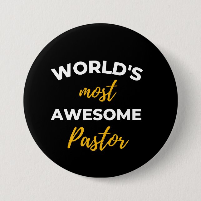 Badge Rond 7,6 Cm Le Pasteur le plus génial du monde (Devant)