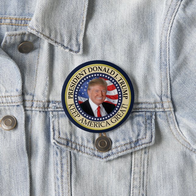 Badge Rond 7,6 Cm Le président Donald Trump 2020 garde l'Amérique gr (En situation)
