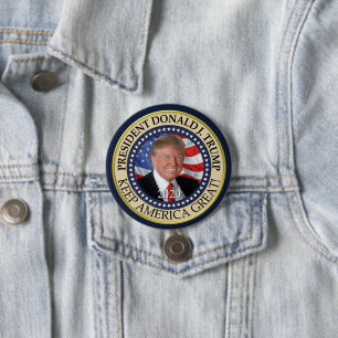 Badge Rond 7,6 Cm Le président Donald Trump 2020 garde l'Amérique gr