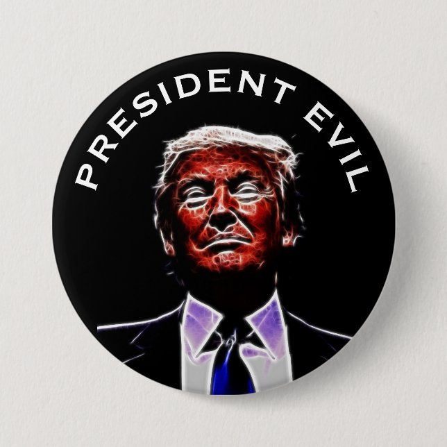 Badge Rond 7,6 Cm Le "Président Evil" avec l'image de Trumpenstein (Devant)