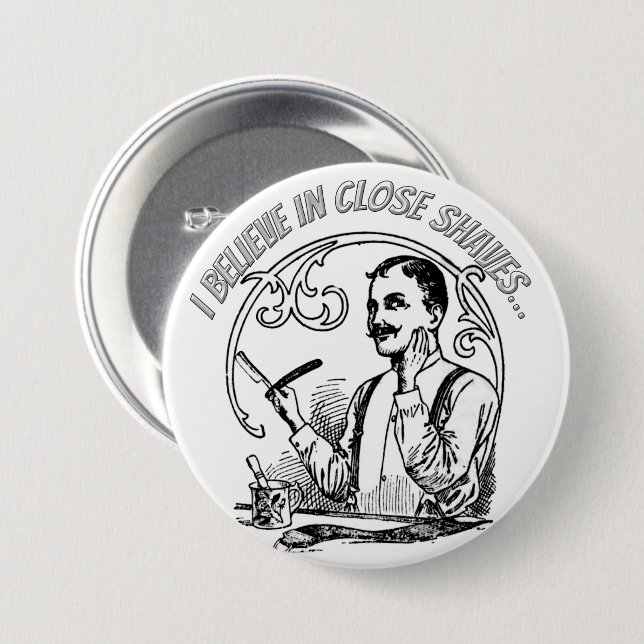 Badge Rond 7,6 Cm Le rasage classique d'un homme (Devant & derrière)