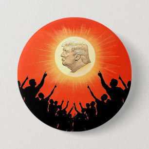 Badge Rond 7,6 Cm Le Roi Soleil Donald Trump
