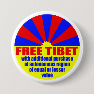 Badge Rond 7,6 Cm Le Thibet libre -- avec… (Bouton de Pinback en
