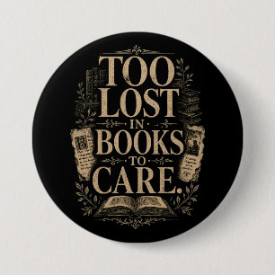 Badge Rond 7,6 Cm Lecteur vintage d'académie sombre amateur de livre
