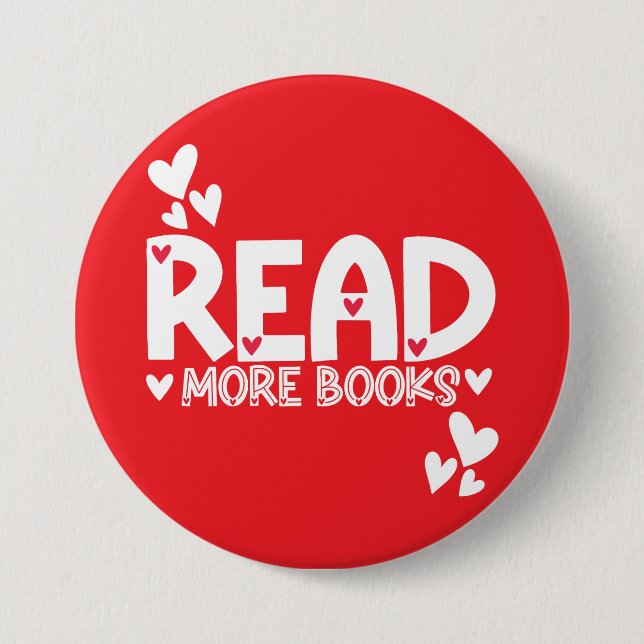 Badge Rond 7,6 Cm Lecture Livres amour (Devant)