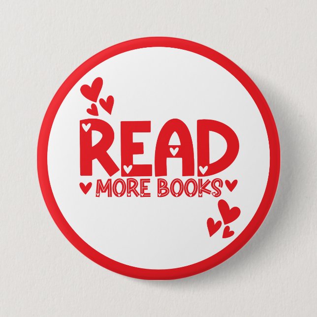 Badge Rond 7,6 Cm Lecture Livres amour (Devant)