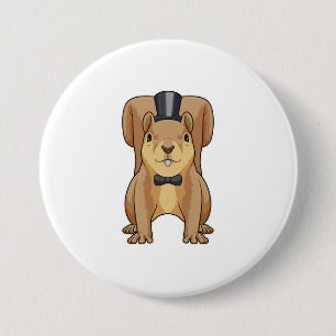 Badge Rond 7,6 Cm L'écureuil en groom avec costume