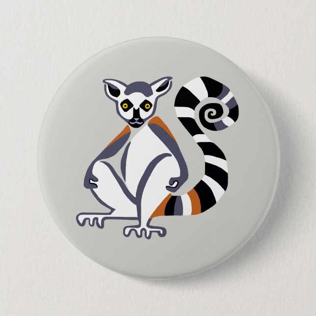 Badge Rond 7,6 Cm Lemur - bouton (Devant)