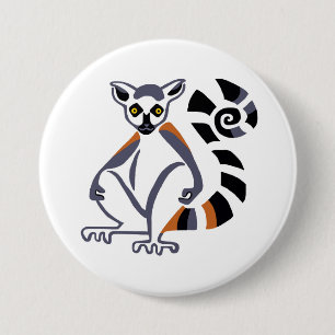 Badge Rond 7,6 Cm Lemur - bouton