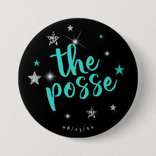 Badge Rond 7,6 Cm L'enterrement de vie de jeune fille Disco Turquois