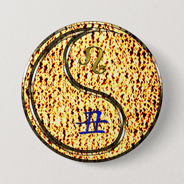 Badge Rond 7,6 Cm Léo & Bœuf de Feu (Devant)