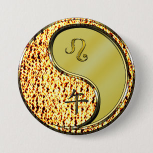 Badge Rond 7,6 Cm Léo & Cheval de Métal