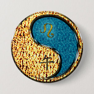 Badge Rond 7,6 Cm Léo & Cheval d'eau