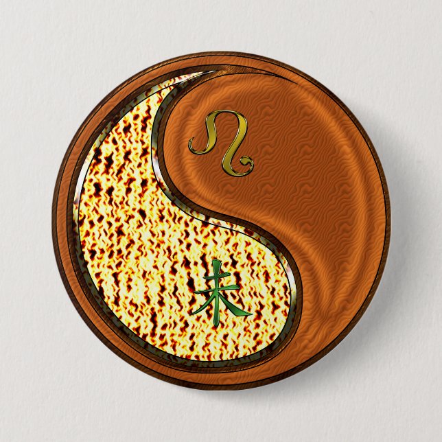 Badge Rond 7,6 Cm Léo & Chèvre de Bois (Devant)