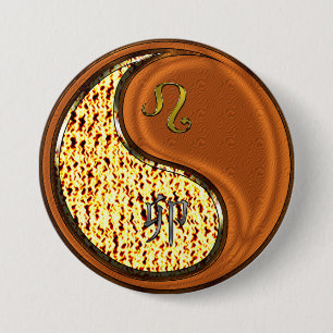 Badge Rond 7,6 Cm Léo & Lapin de bois