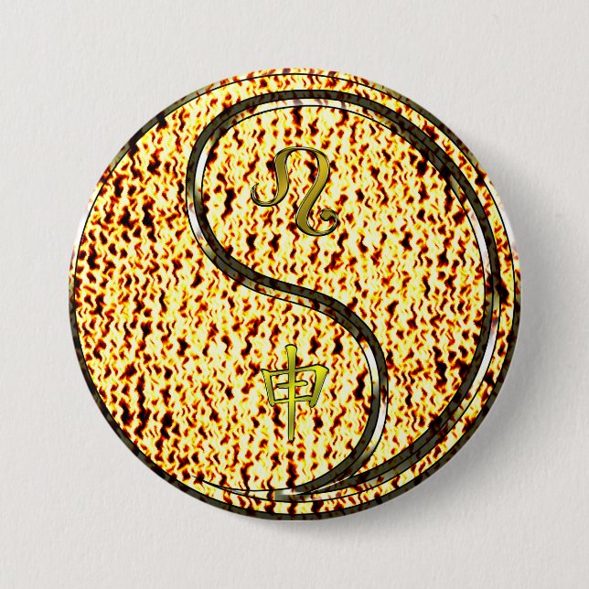 Badge Rond 7,6 Cm Léo & Singe de Feu (Devant)