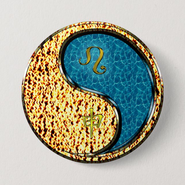Badge Rond 7,6 Cm Léo & Singe d'eau (Devant)