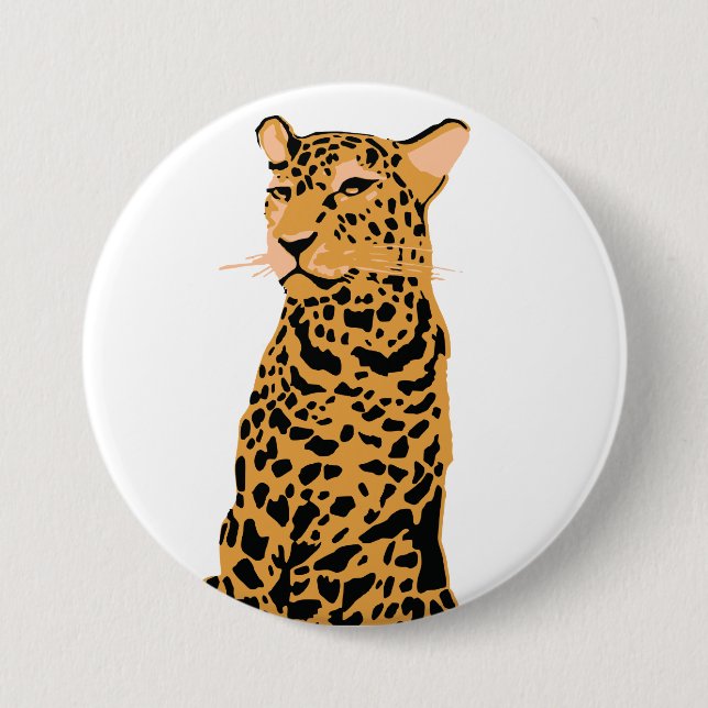 Badge Rond 7,6 Cm Leopard (Devant)