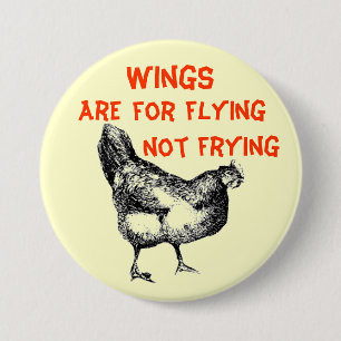 Badge Rond 7,6 Cm Les ailes sont pour piloter ne pas faire frire