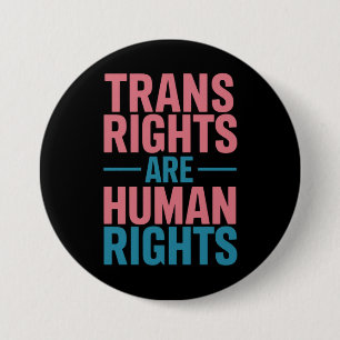Badge Rond 7,6 Cm Les droits des trans sont des droits de l'Homme Fi