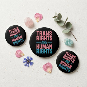 Badge Rond 7,6 Cm Les droits trans sont des droits de l'homme Fierté