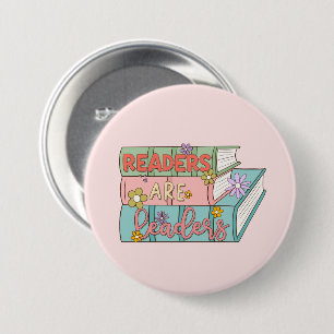 Badge Rond 7,6 Cm Les lecteurs sont des leaders - livre mignon et in