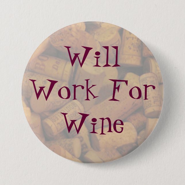 Badge Rond 7,6 Cm les lièges, fonctionneront pour le vin (Devant)