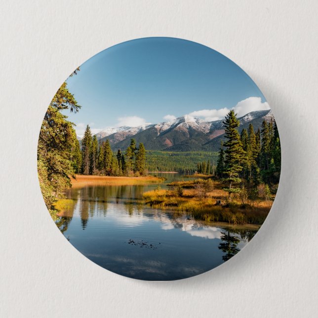 Badge Rond 7,6 Cm Les montagnes rocheuses (Devant)