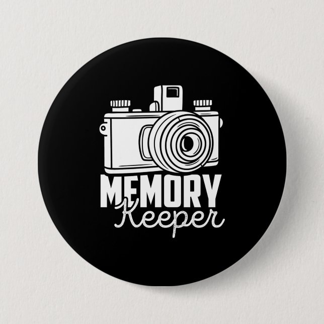 Badge Rond 7,6 Cm Les photographes gardent leur mémoire (Devant)