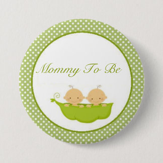 Badge Rond 7,6 Cm Les pois dans une cosse jumelle la maman de baby