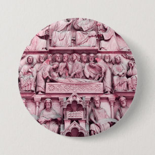 Badge Rond 7,6 Cm Les sculptures historiques et chrétiennes Notre Da