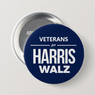Badge Rond 7,6 Cm Les vétérans de Harris Walz