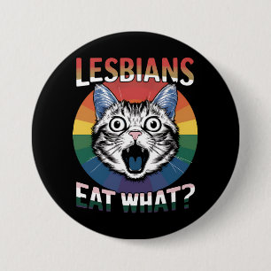 Badge Rond 7,6 Cm Lesbiennes Mangent Ce Que L'Humour De Chat Drapeau