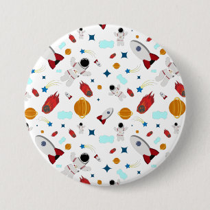 Badge Rond 7,6 Cm L'espace extra-atmosphérique pour enfants et Motif