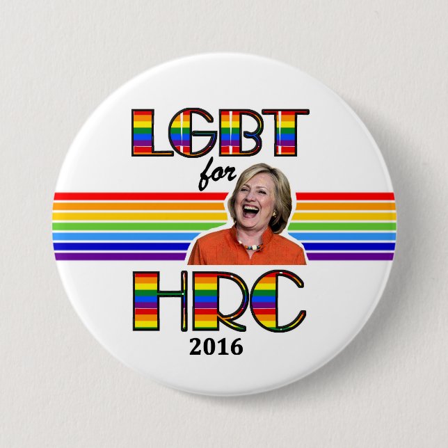 Badge Rond 7,6 Cm LGBT pour Hillary (Devant)