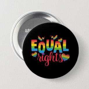 Badge Rond 7,6 Cm LGBTQ - Égalité des droits - Couleurs arc-en-ciel