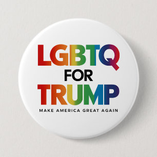 BADGE ROND 7,6 CM LGBTQ POUR TRUMP GAY LESBIAN POUR TRUMP 2024