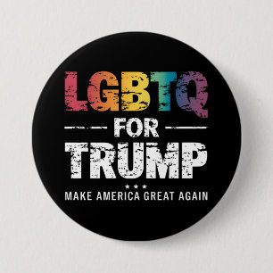 BADGE ROND 7,6 CM LGBTQ POUR TRUMP GAY LESBIAN POUR TRUMP 2024