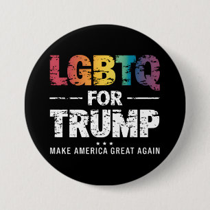 BADGE ROND 7,6 CM LGBTQ POUR TRUMP GAY LESBIENNE POUR TRUMP 2024 