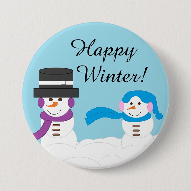 Badge Rond 7,6 Cm L'hiver est assez neigeux (Devant)