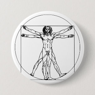 Badge Rond 7,6 Cm L'homme vitruvien de Da Vinci
