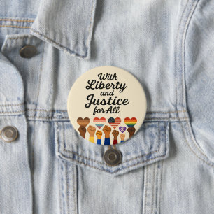 Badge Rond 7,6 Cm Liberté et justice pour tous pour la liberté de pr