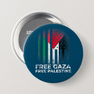 Badge Rond 7,6 Cm Libre Gaza Palestine Drapeau Vintage Palestinien