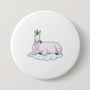 Badge Rond 7,6 Cm Licorne sur Nuage