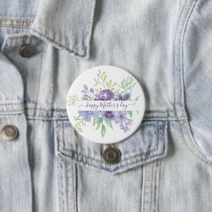 Badge Rond 7,6 Cm Lilac floral aquarelle personnalisé 