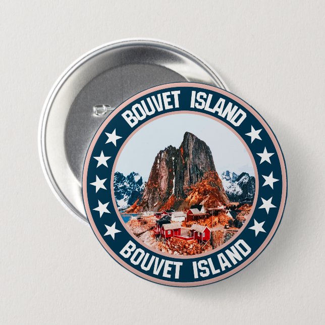 Badge Rond 7,6 Cm L'île de Bouvet (Devant & derrière)