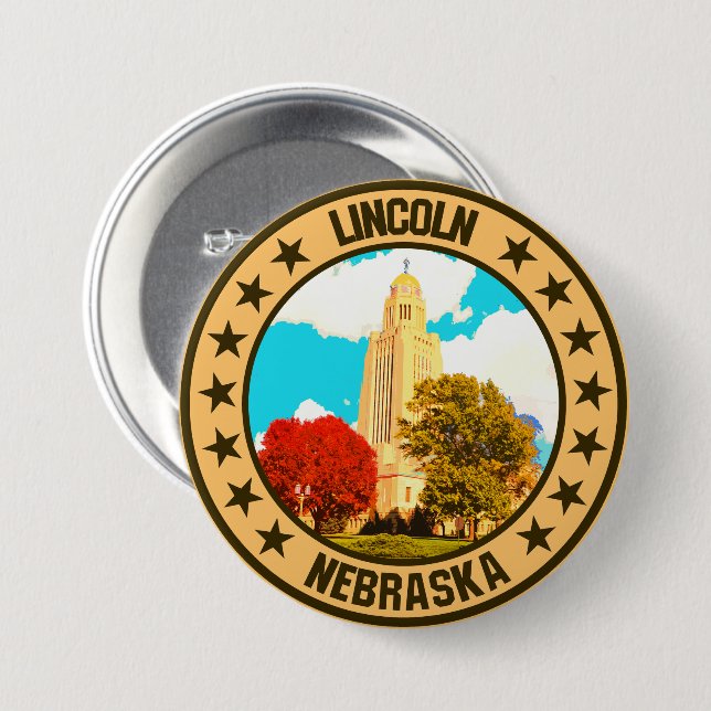 Badge Rond 7,6 Cm Lincoln (Devant & derrière)
