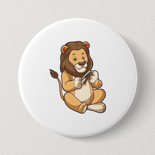 Badge Rond 7,6 Cm Lion avec flèches à ongles (Devant)