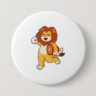 Badge Rond 7,6 Cm Lion avec viande